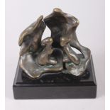 Jean-Guy Dallaire: a bronze figure group, "Family with Twins", signed and dated 1992 to the reverse,