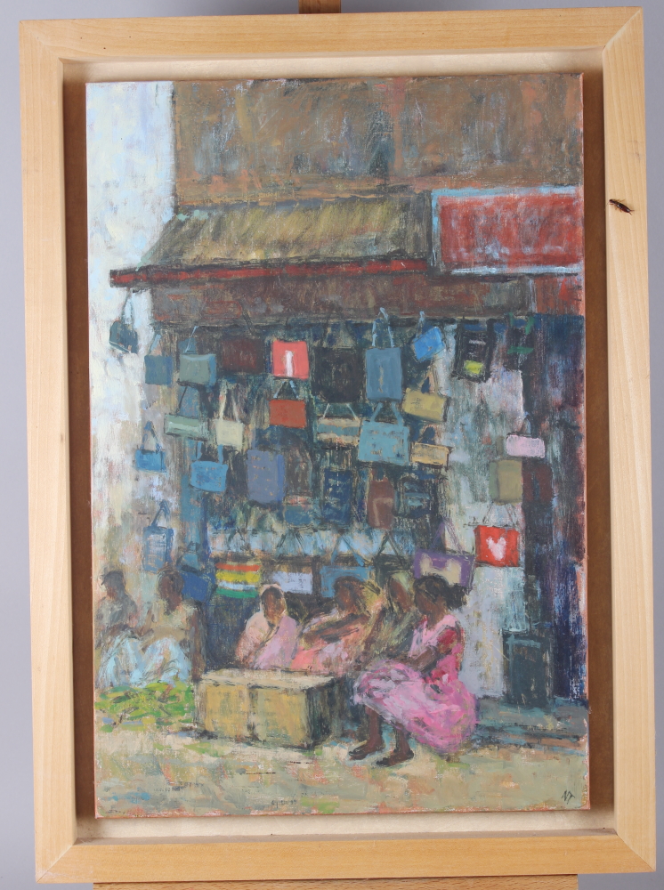 Nick Tidman RBA: oil on linen canvas laid on board, "The Pink Dress", 18 1/2" x 12"