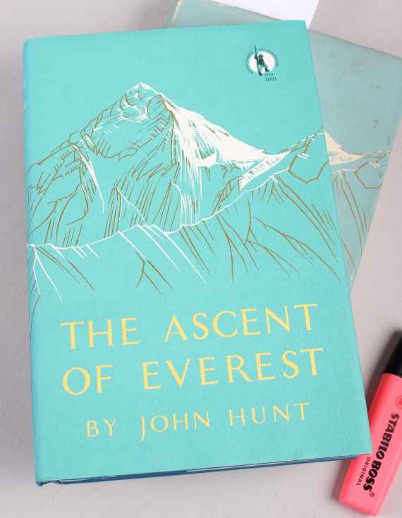 Sir John Hunt: "Ascent of Everest", first ed, 1953, with dust jacket, and a similar 2002 ed, - Image 3 of 5