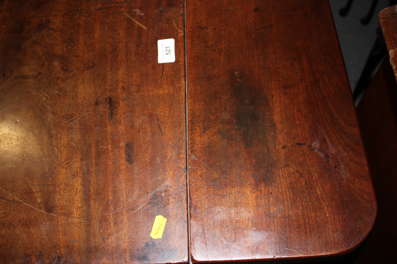 A George III Cuban mahogany pad foot drop leaf table, 36" wide x 33" deep x 28" high - Image 5 of 7