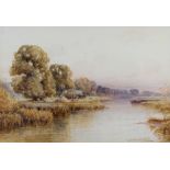 Harry Pennell: watercolours, "The Thames near Sonning", 20" x 14", in gilt frame