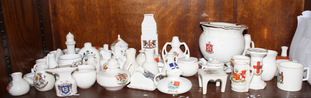 A collection of crested china, including seven Goss items, fifty approx