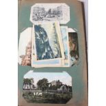 An album containing early 20th century postcards, including views of Niagara Falls
