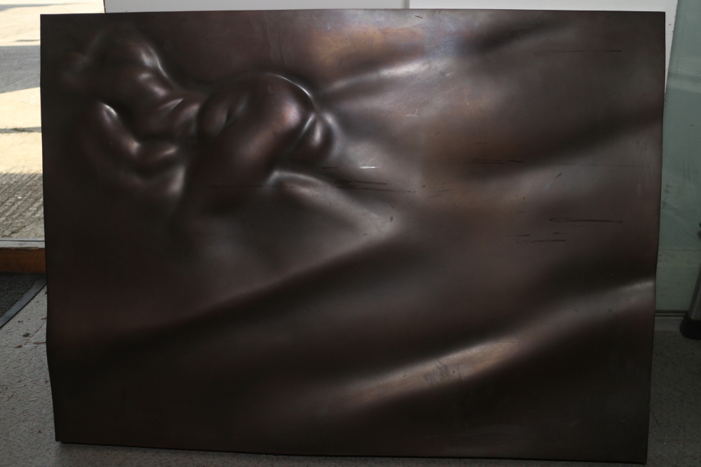 † Ralph Brown: patinated bronze plaque, Lovers V monogrammed, 23" x 32" († ARR This lot may be - Image 2 of 3