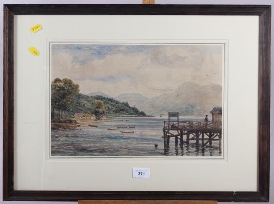 John Moyer Heathcote: watercolours, "Ben Lomond from Tarbert", 9 3/4" x 15", in oak frame, and a - Image 2 of 2
