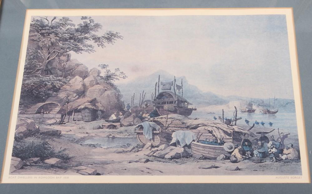 Three 18th century French colour prints, Chinese figures, in gilt frames, and after Auguste - Image 9 of 14