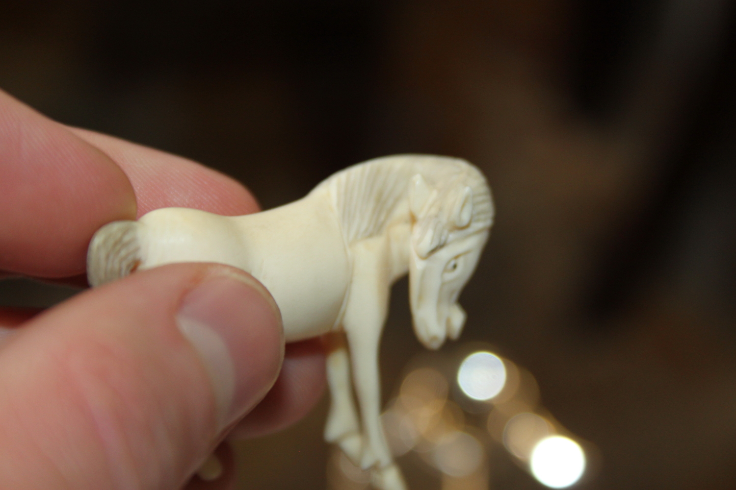 A number of carved ivory Emperor's horses, one on hardwood stand - Image 10 of 11