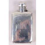 A silver hip flask, engraved initials, Birmingham 1911, 2.9oz troy approx
