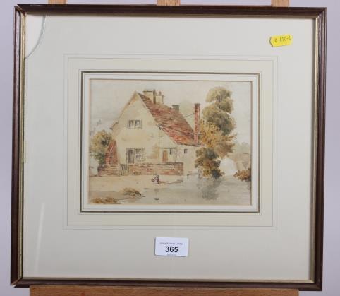 Five early 19th century and later watercolour studies, architectural and domestic scenes, in strip - Image 2 of 14
