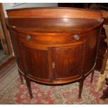 An Edwardian bowfront side cabinet, decorated satinwood banding, fitted cupboard and frieze