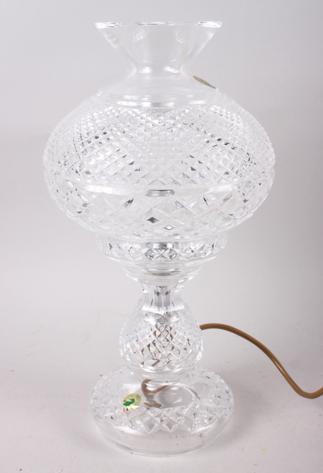 A Waterford crystal table lamp, 14" high