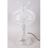 A Waterford crystal table lamp, 14" high