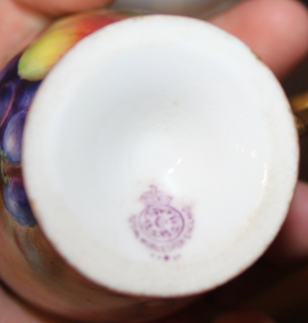 A Royal Worcester cabinet cup and saucer, painted fruit, by T Lockyer (chip to rim) and two other - Image 21 of 24