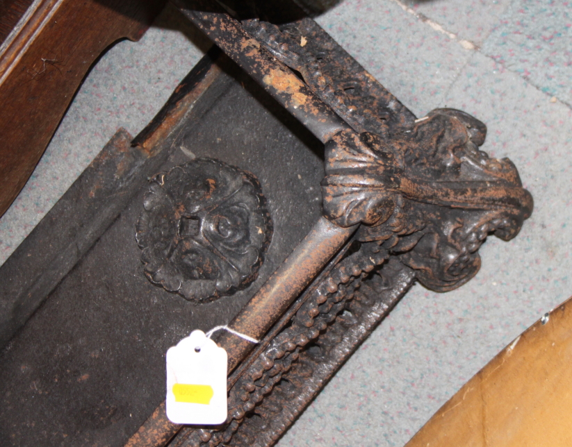 A Victorian black cast iron fender, 43" wide - Image 2 of 2