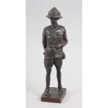 Sydney March: a bronze figure of Field Marshall Lord Roberts, on rectangular base, 8 1/2" high