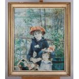 After Renoir: a colour print, On the Terrace, Two Sisters, Arthur Hughes: "April Love" and two other