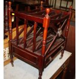 A 19th century walnut sheet music cabinet enclosed glazed door, spindle turned gallery, 22" wide,