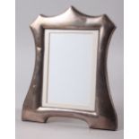 A silver easel photo frame, 8" high