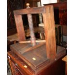 A 19th century mahogany book press, 18" wide