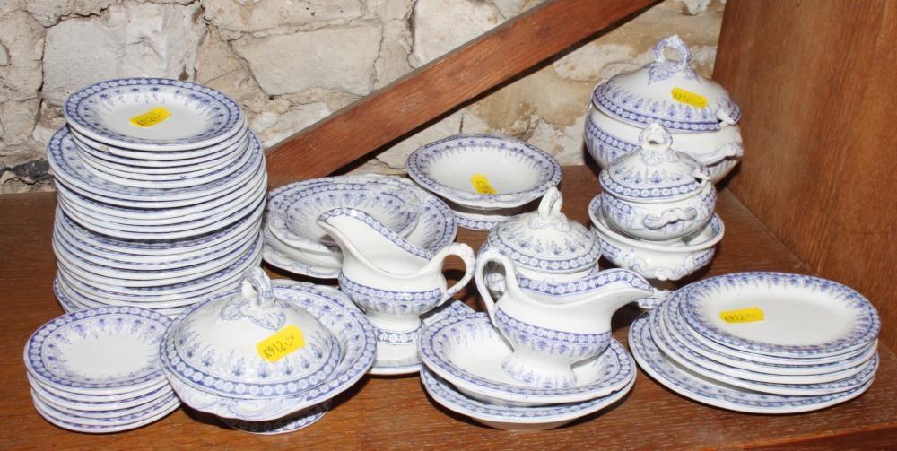 A 19th century Staffordshire blue and white transfer decorated miniature dinner service