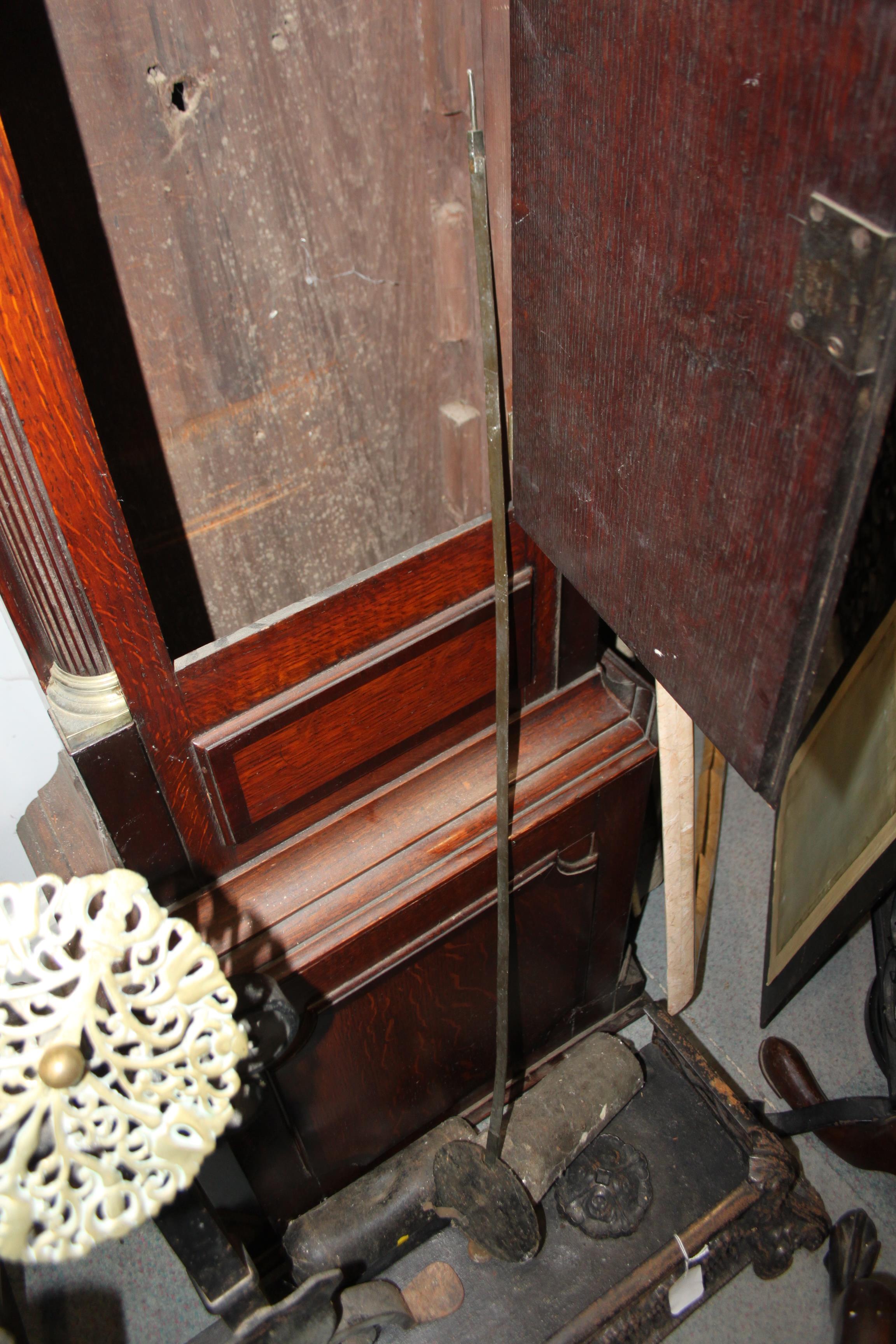 An oak and mahogany inlaid long case clock by J A Brookes of Bromsgrove with broken swan neck - Image 20 of 23