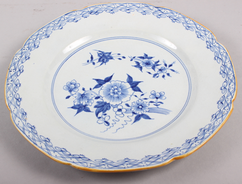 A Rockingham china floral decorated and gilt plate, two Brameld blue and white floral decorated - Image 8 of 12