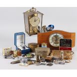 A quantity of lighters, clocks, watches, cigarette cards and other miscellaneous items