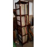 A mahogany record stand and a quantity of mostly classical records, 70" high