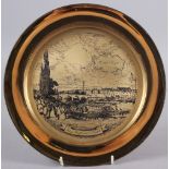 A silver gilt plate commemorating the Henley Regatta, 10" dia, 14oz troy approx