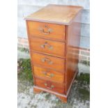 An early 20th century mahogany chest of five long drawers, on block base, 16" wide x 20" deep x