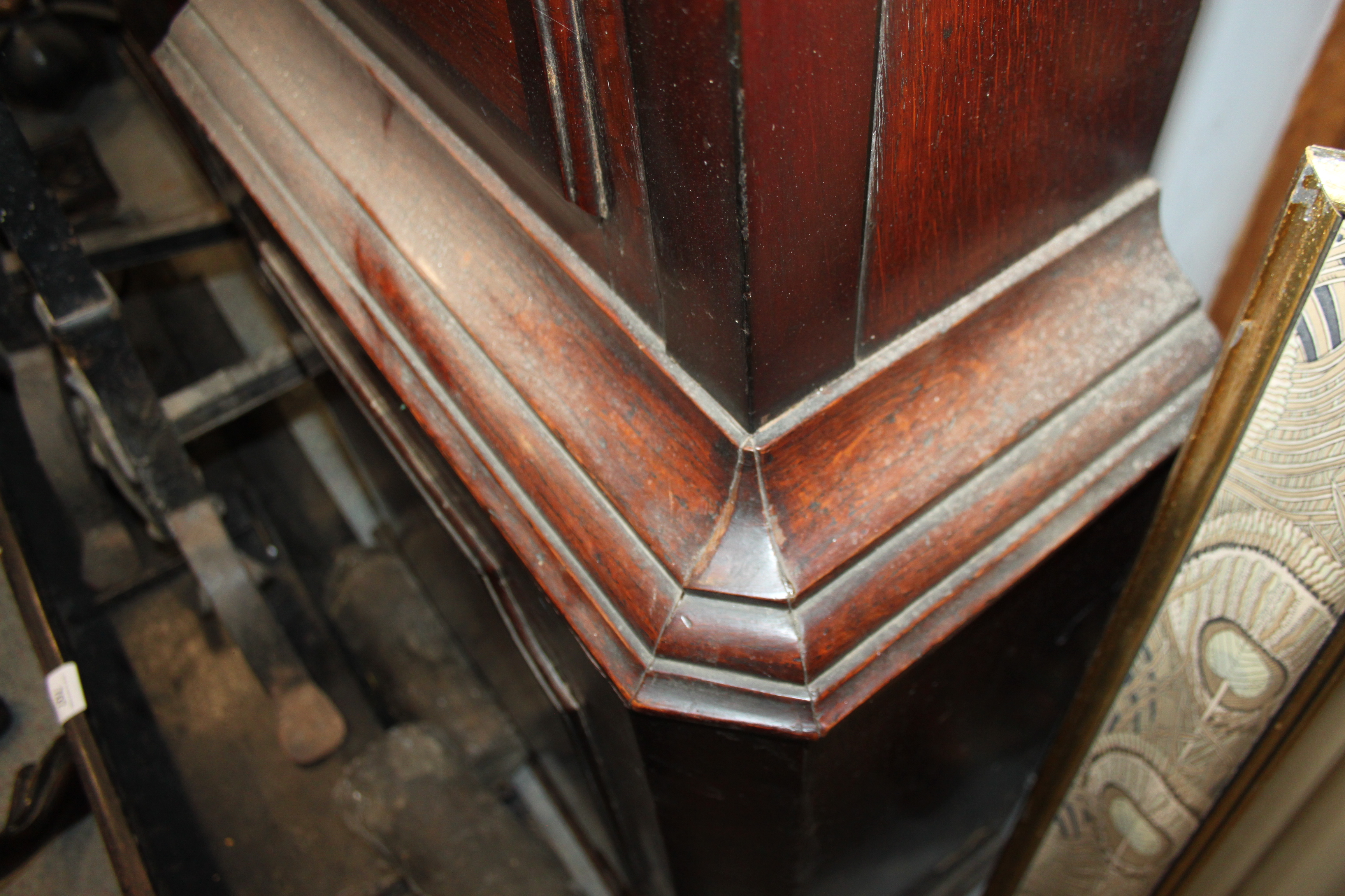 An oak and mahogany inlaid long case clock by J A Brookes of Bromsgrove with broken swan neck - Image 18 of 23