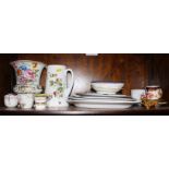 A pair of Shelley tea bowls, a Rockingham saucer and other decorative china