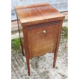 A late 19th century walnut and inlaid fold-over top games table/work table, fitted over, on square