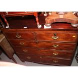 A Georgian mahogany chest of two short and three graduated long drawers on bracket feet 39" wide,