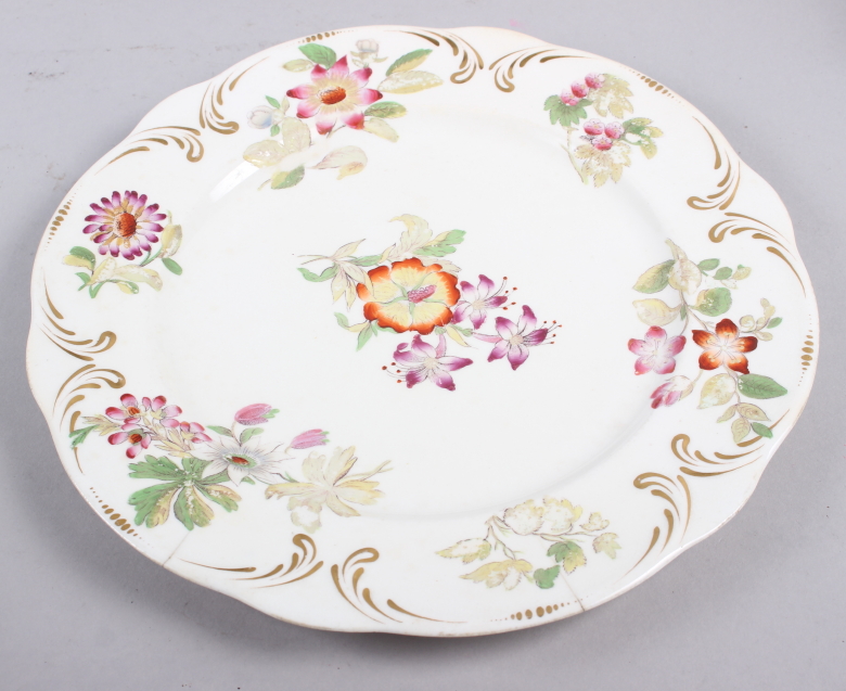 A Rockingham china floral decorated and gilt plate, two Brameld blue and white floral decorated - Image 11 of 12