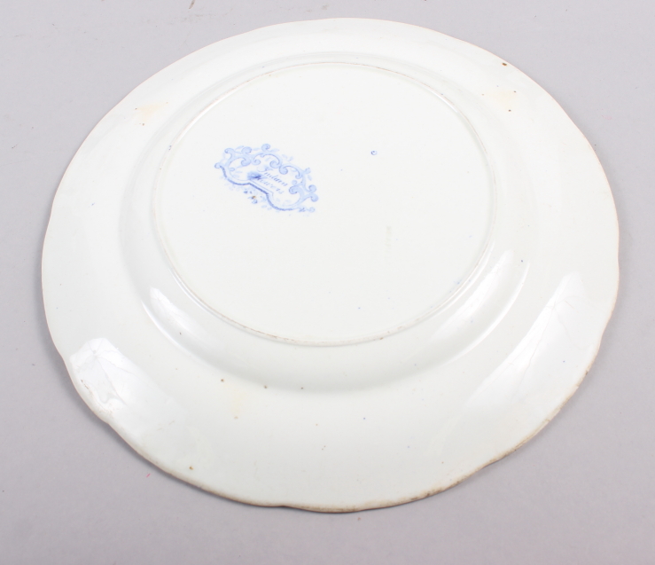 A Rockingham china floral decorated and gilt plate, two Brameld blue and white floral decorated - Image 6 of 12
