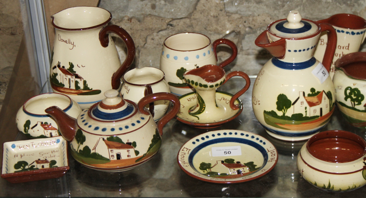 A collection of thirty-two pieces of Torquay Devon and other Cornish wares, various - Image 5 of 5