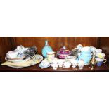 A number of part dinner sets by Midwinter, a Royal Doulton blue and gilt decorated part coffee set,