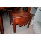 A 19th century mahogany commode stool with part fitted interior (no liner), on chamfered supports,