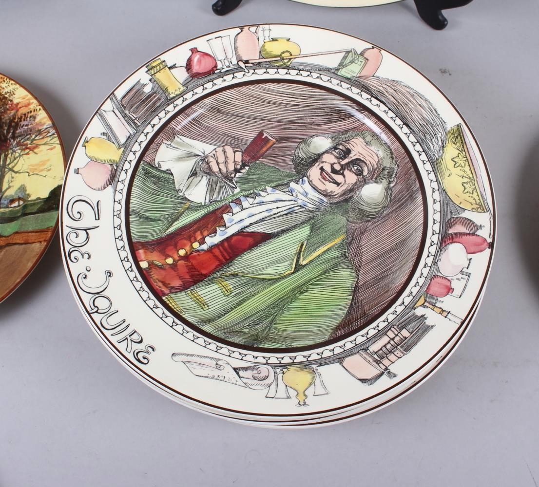 Fourteen Royal Doulton character and landscape plates, various, and two Radford floral decorated - Image 2 of 13