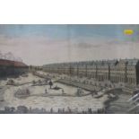 A set of four 18th century hand-coloured engravings, views of St Petersburg, in painted frames