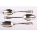 A George III dessert spoon with engraved Old English pattern handle engraved initials, no date