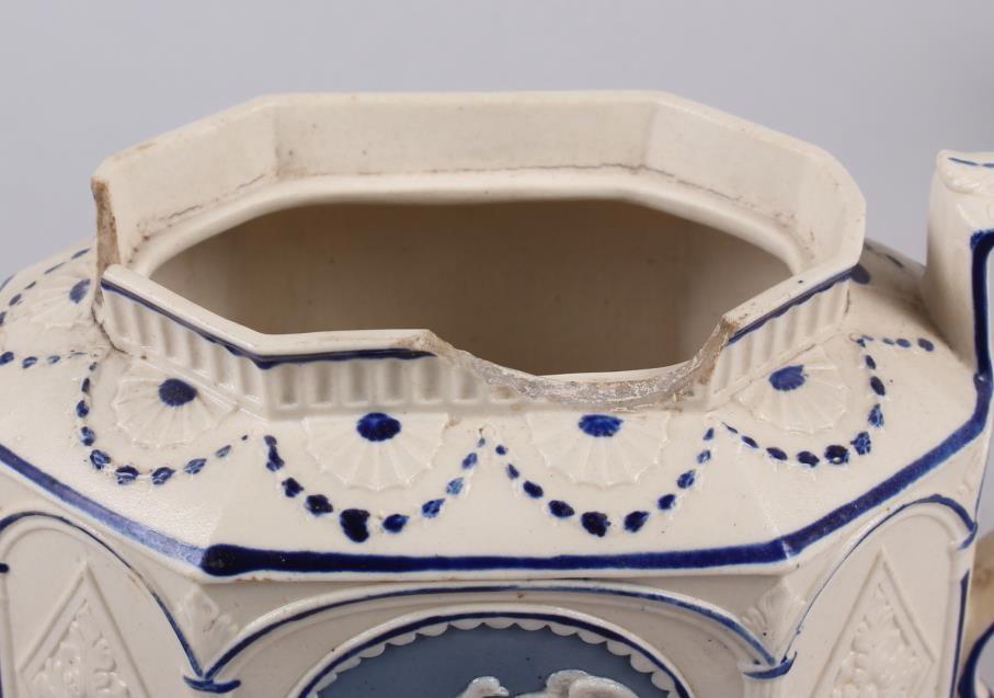 Three 19th century blue and white Castleford teapots (damages) - Image 8 of 14