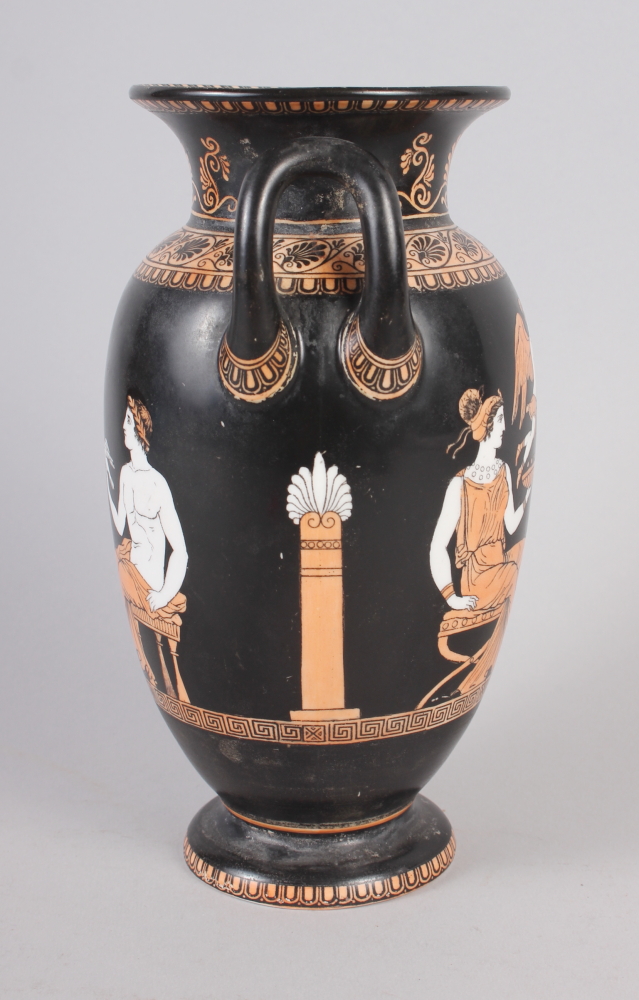 A Copeland Greek style two-handle vase, decorated classical figures, 8 1/4" high - Image 2 of 6