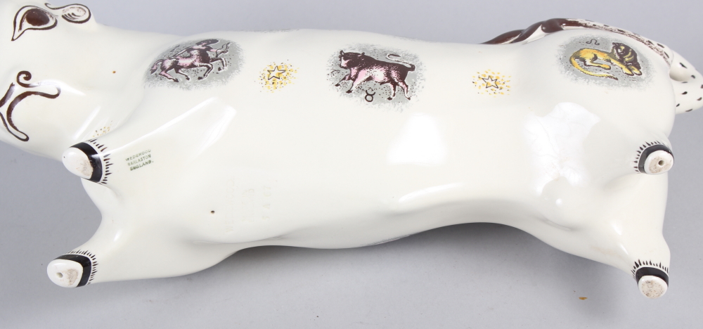 Arnold Machin: a Wedgwood Barlaston model of a bull, decorated with signs of the Zodiac, 6" high, - Image 5 of 6