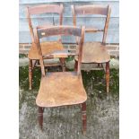 Three Oxford bar back side chairs with panel seats