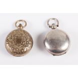 A Chester silver sovereign case and a silver plated sovereign case