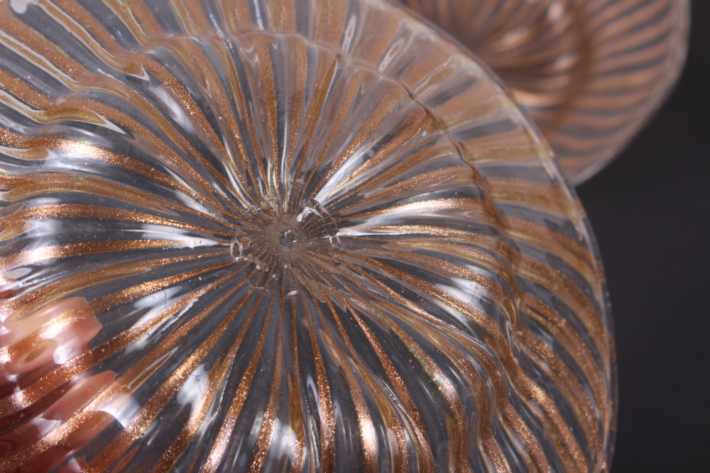 Four Venetian aventurine gold and clear glass plates, 8 1/4" dia - Image 3 of 3