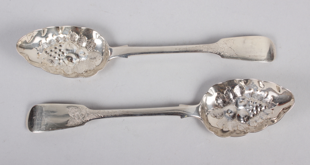 A pair of silver berry spoons, 4oz troy approx