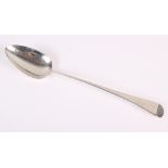 A George III silver serving spoon with plain Old English handle, London 1804, Richard Crossley, 3.